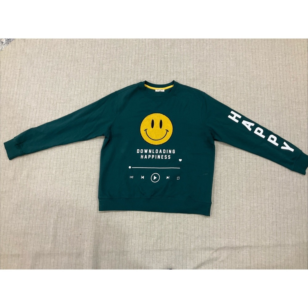 Good Vibes Only Crewneck Sweater Green Large
